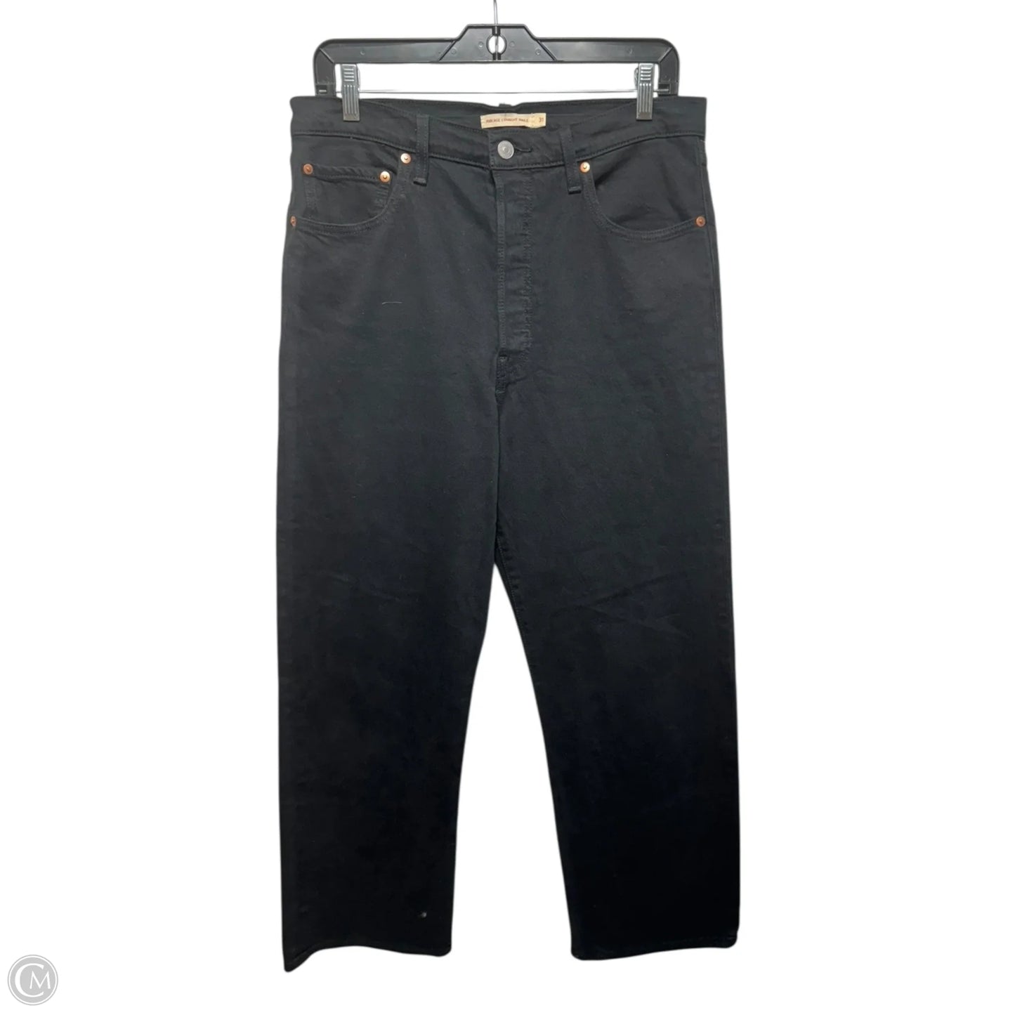 Ribcage Straight Ankle Jeans By Levis In Black, Size: 12