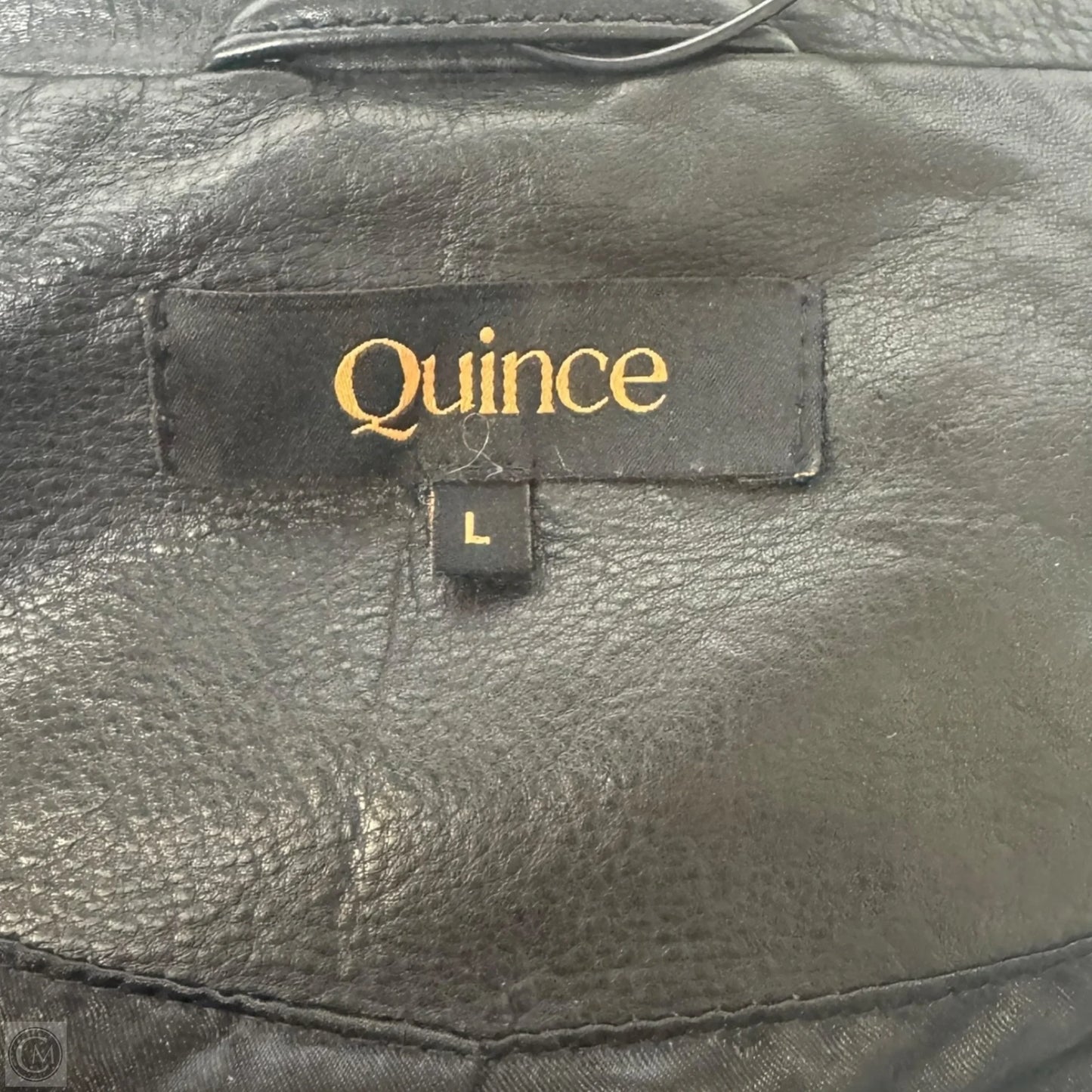 100% Leather Oversized Biker Jacket By Quince In Black, Size: L