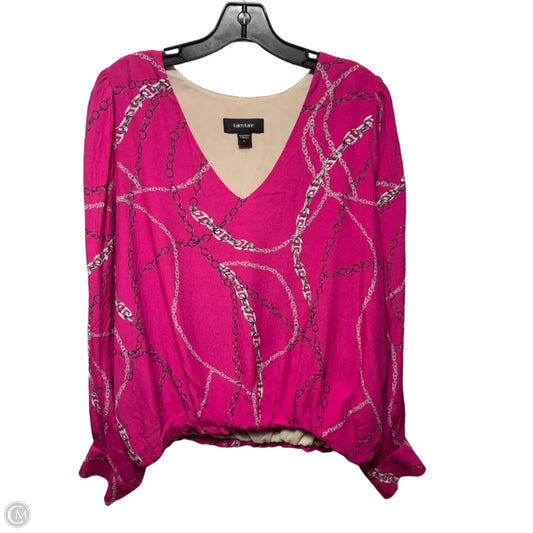 Chain Top Long Sleeve By Karen Kane In Pink, Size: L