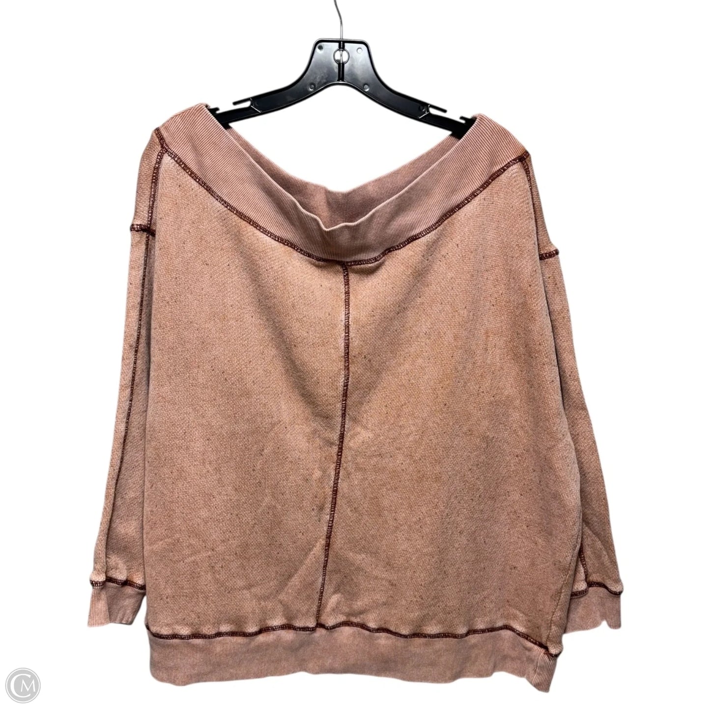 Off Shoulder Sweatshirt By Pilcro In Pink, Size: M