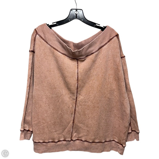 Off Shoulder Sweatshirt By Pilcro In Pink, Size: M