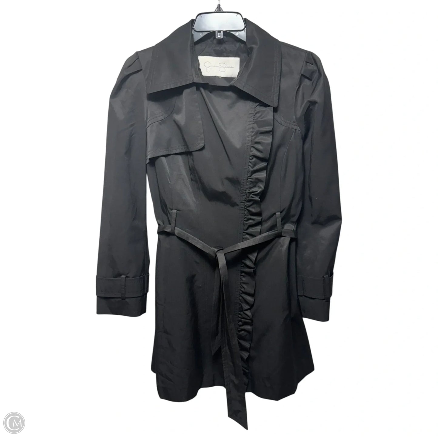 Coat Trench Coat By Jessica Simpson In Black, Size: M Estimated