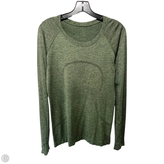 Athletic Top Long Sleeve Collar By Lululemon In Green, Size: 8