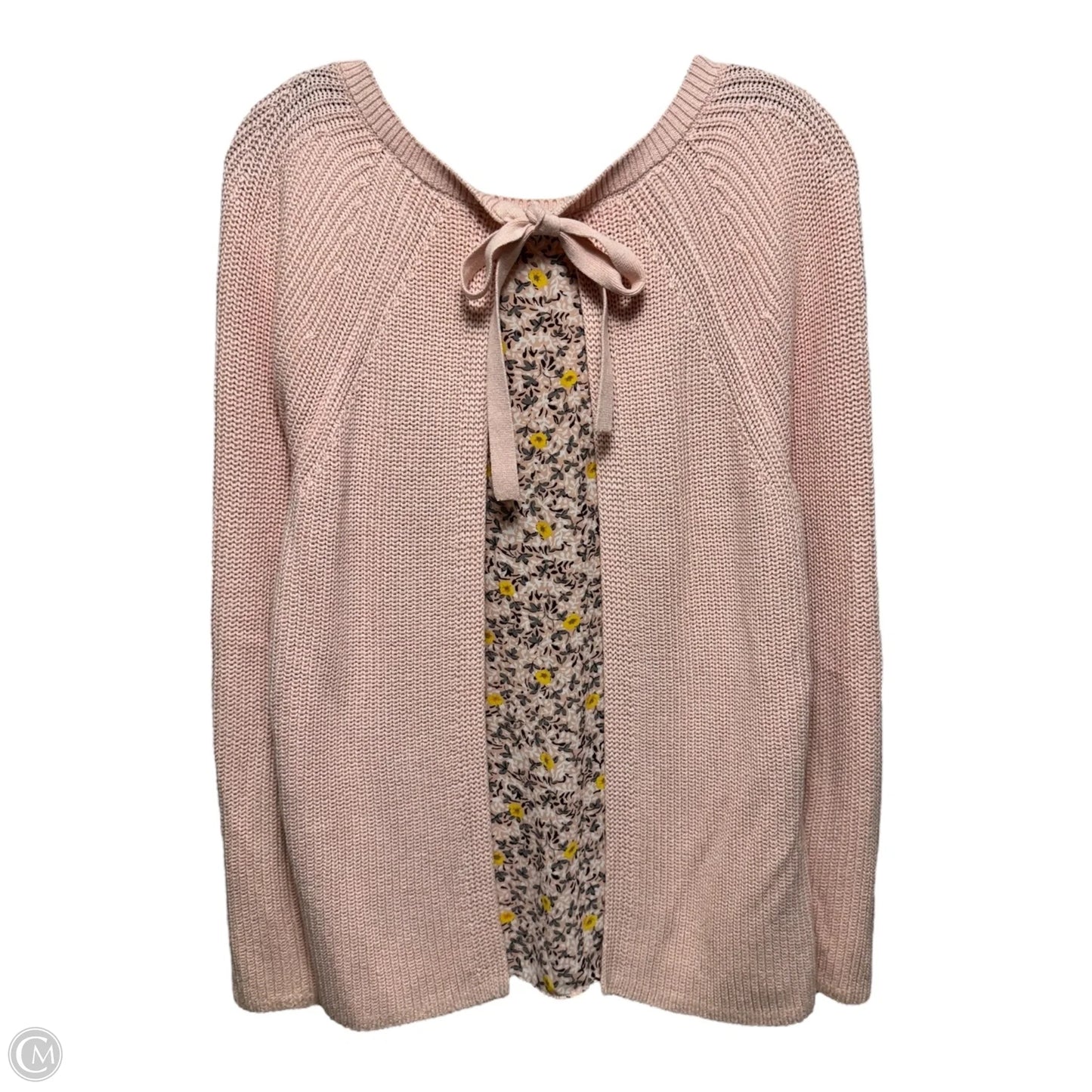 Tie Back Sweater By Loft In Pink, Size: M