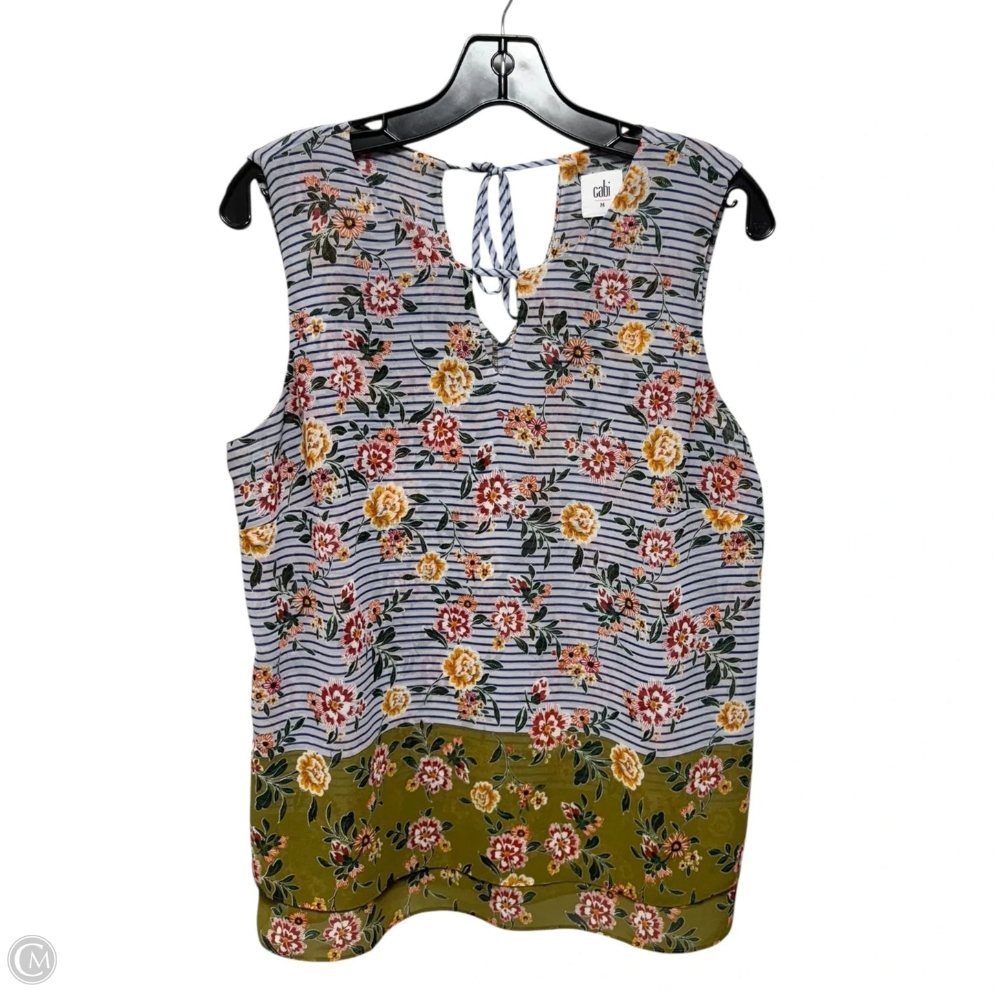 Top Sleeveless By Cabi In Floral Print, Size: M