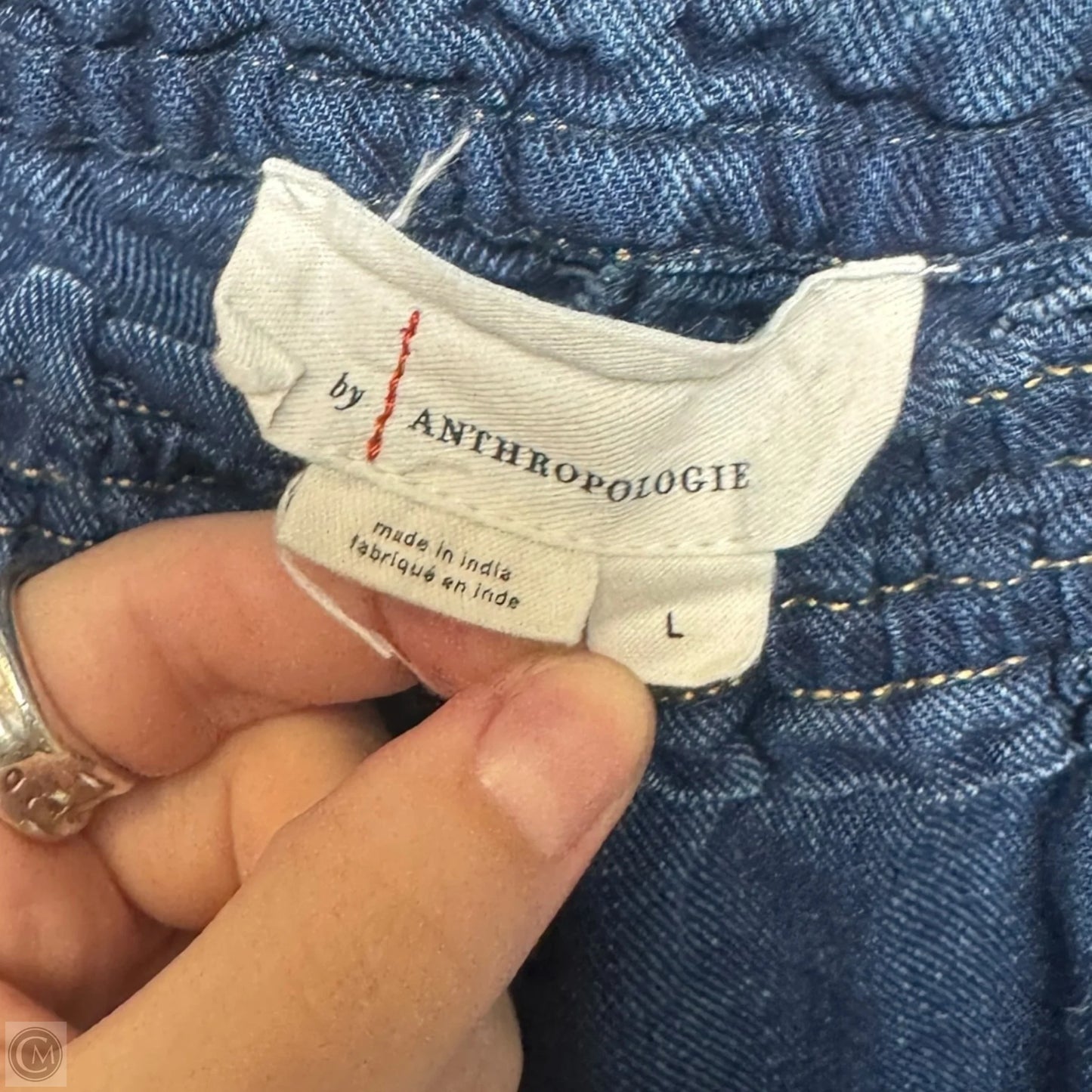 Pants Wide Leg By Anthropologie In Blue Denim, Size: L