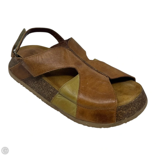 Leather Sandals Platform By Sergio Tomani In Brown, Size: 9