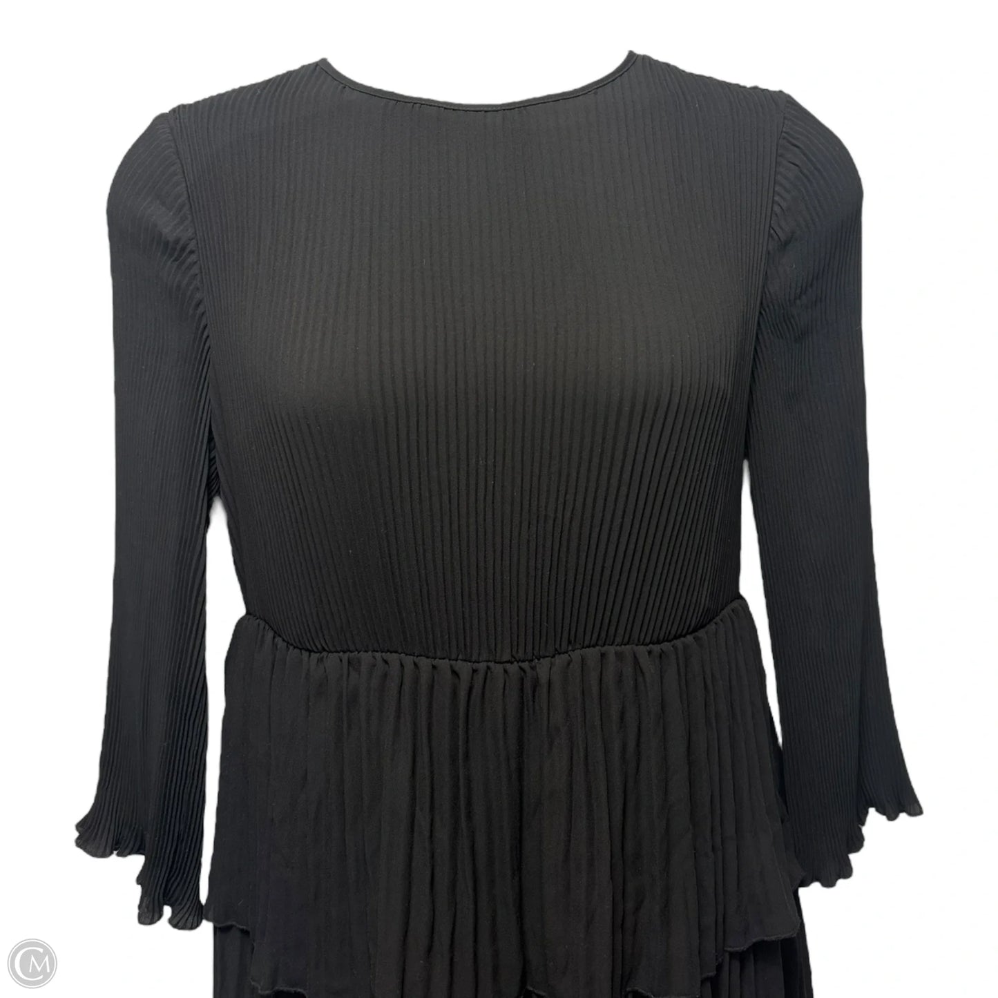 Pleated Tiered Dress Casual Maxi By Chico’s Black Label In Black, Size: 10