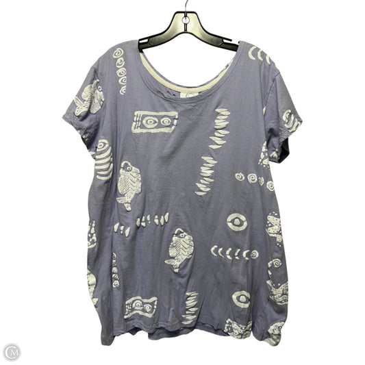 Fish Top Short Sleeve In Blue, Size: Xl