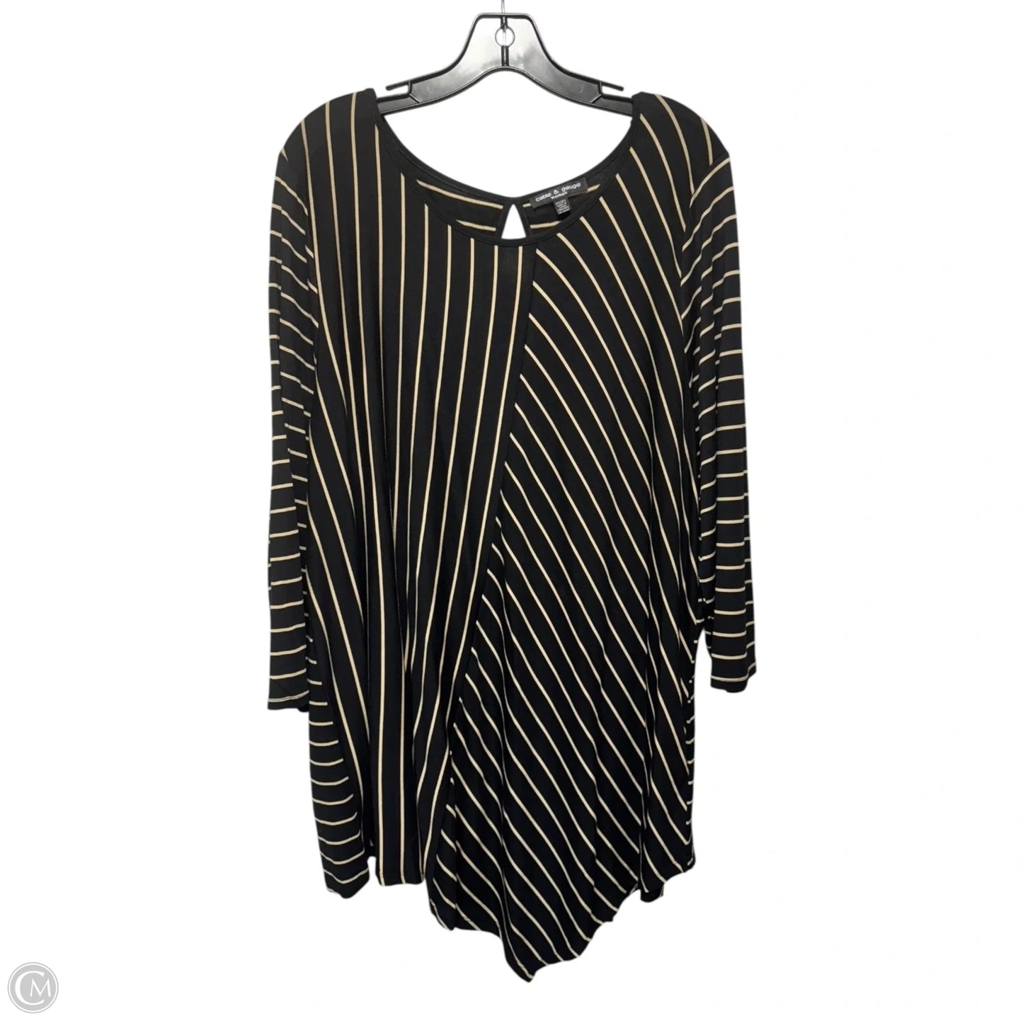 Tunic Long Sleeve By Cable And Gauge In Striped Pattern, Size: 2x
