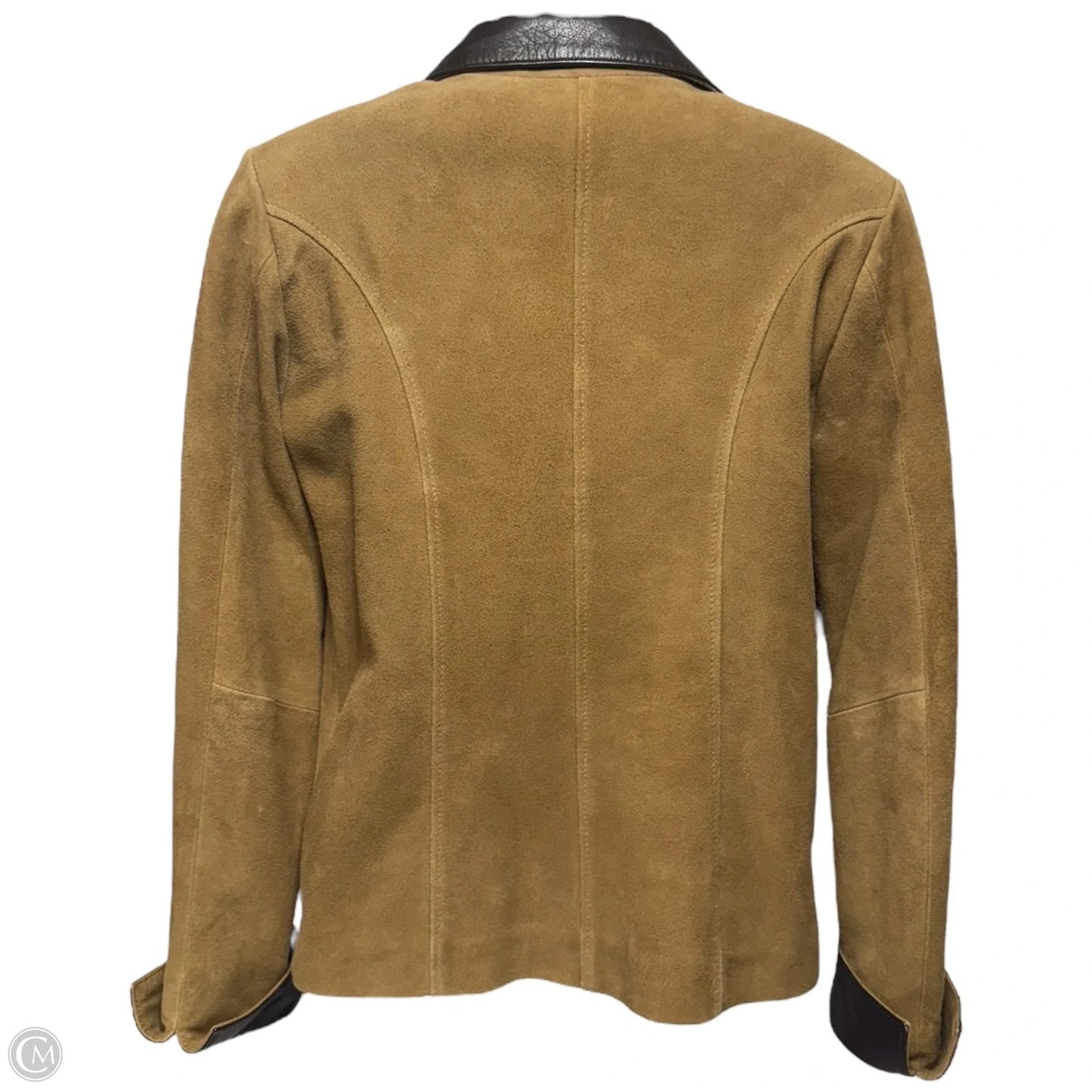 Jacket Leather By Overland In Tan and Brown, Size: Xs