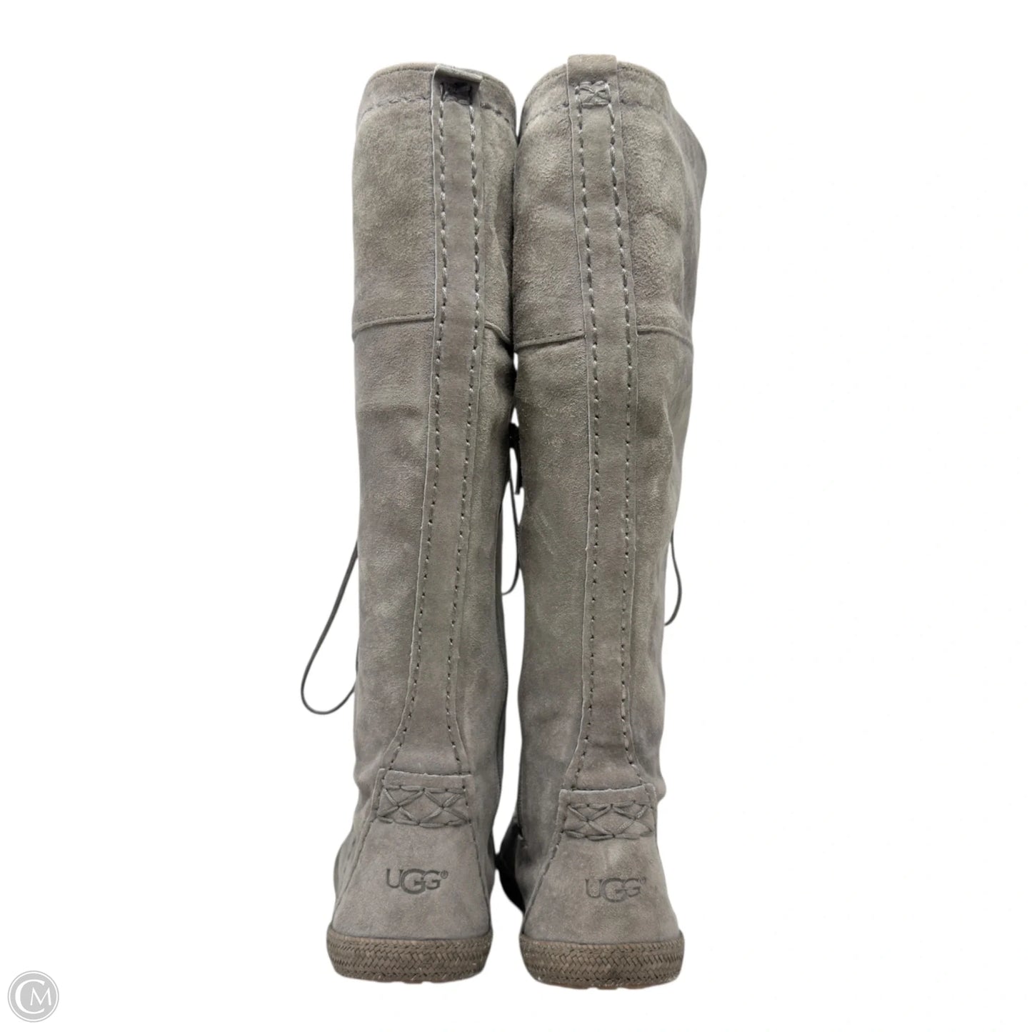 Somaya Moccasin Boots Designer By Ugg In Grey, Size: 5