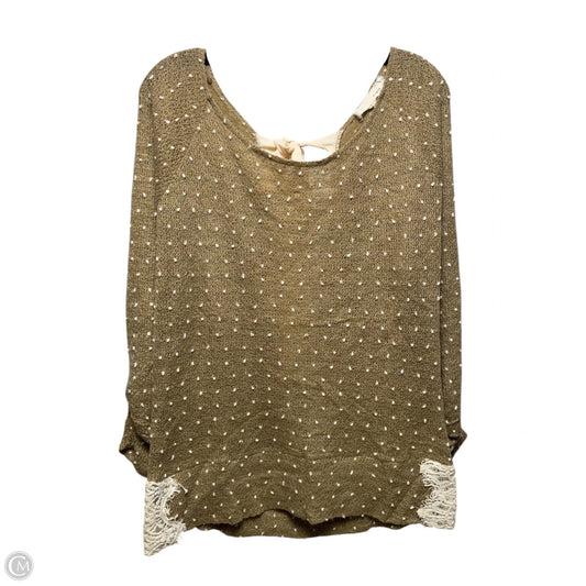 Open Back Sweater By Areve In Animal Print, Size: L