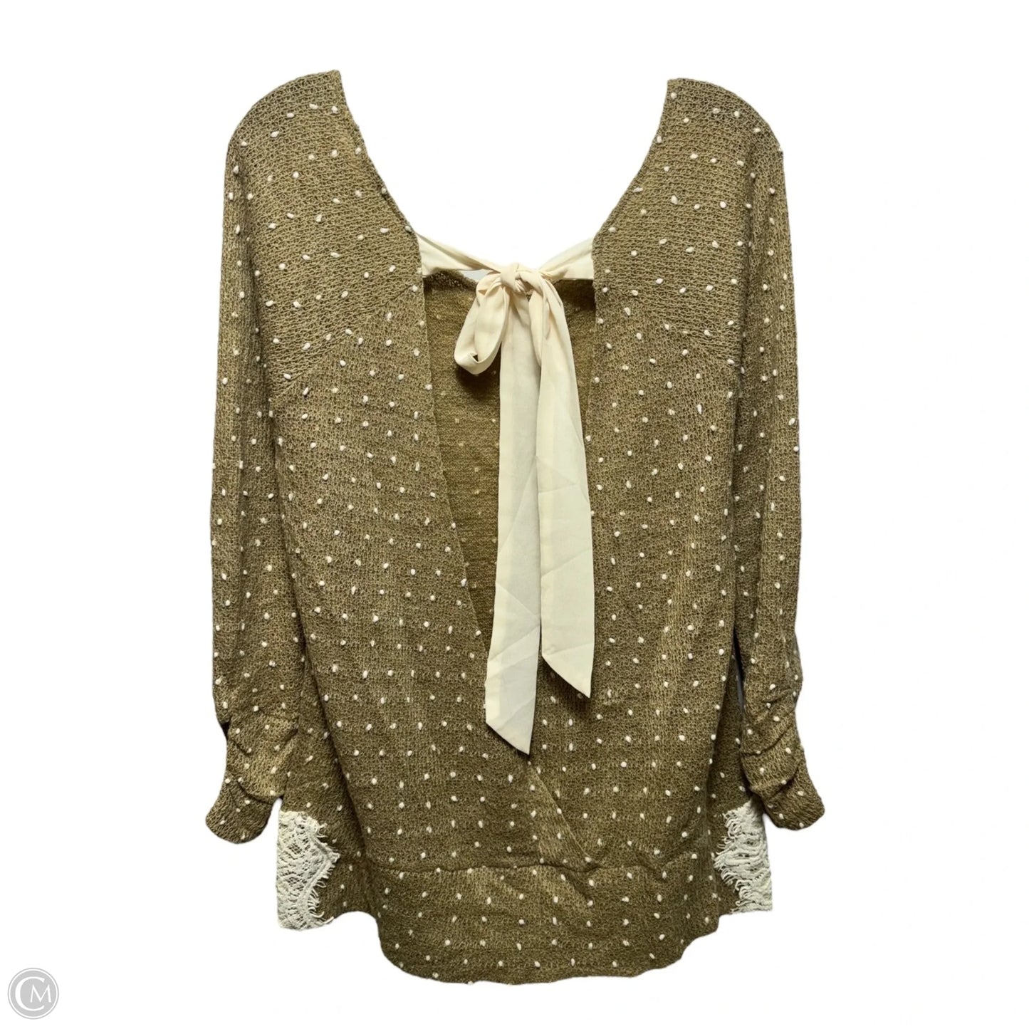 Open Back Sweater By Areve In Animal Print, Size: L