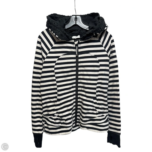 Athletic Jacket By Lululemon In Striped Pattern, Size: 10