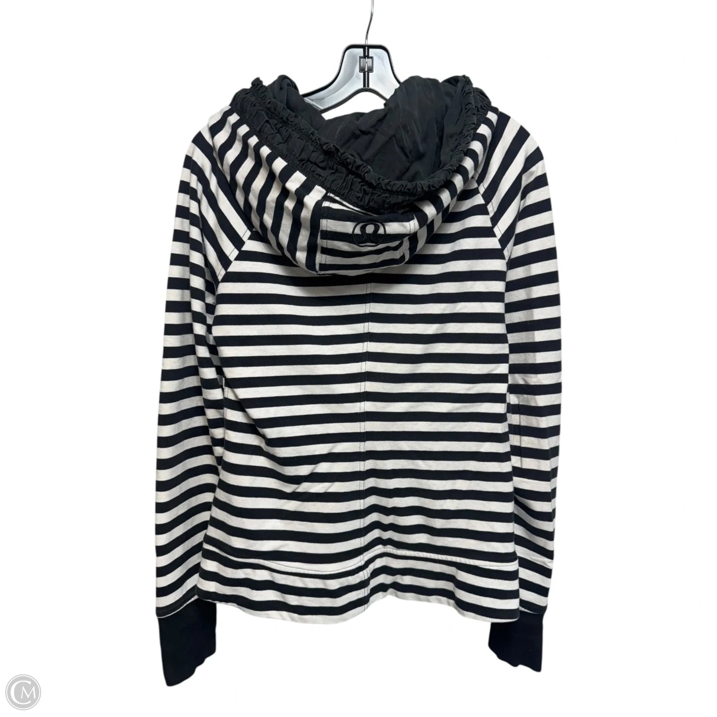 Athletic Jacket By Lululemon In Striped Pattern, Size: 10