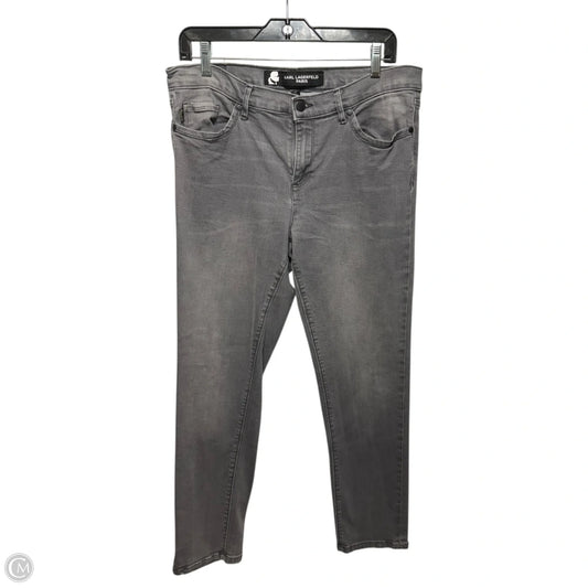 Skinny Jeans Designer By Karl Lagerfeld In Grey, Size: 14