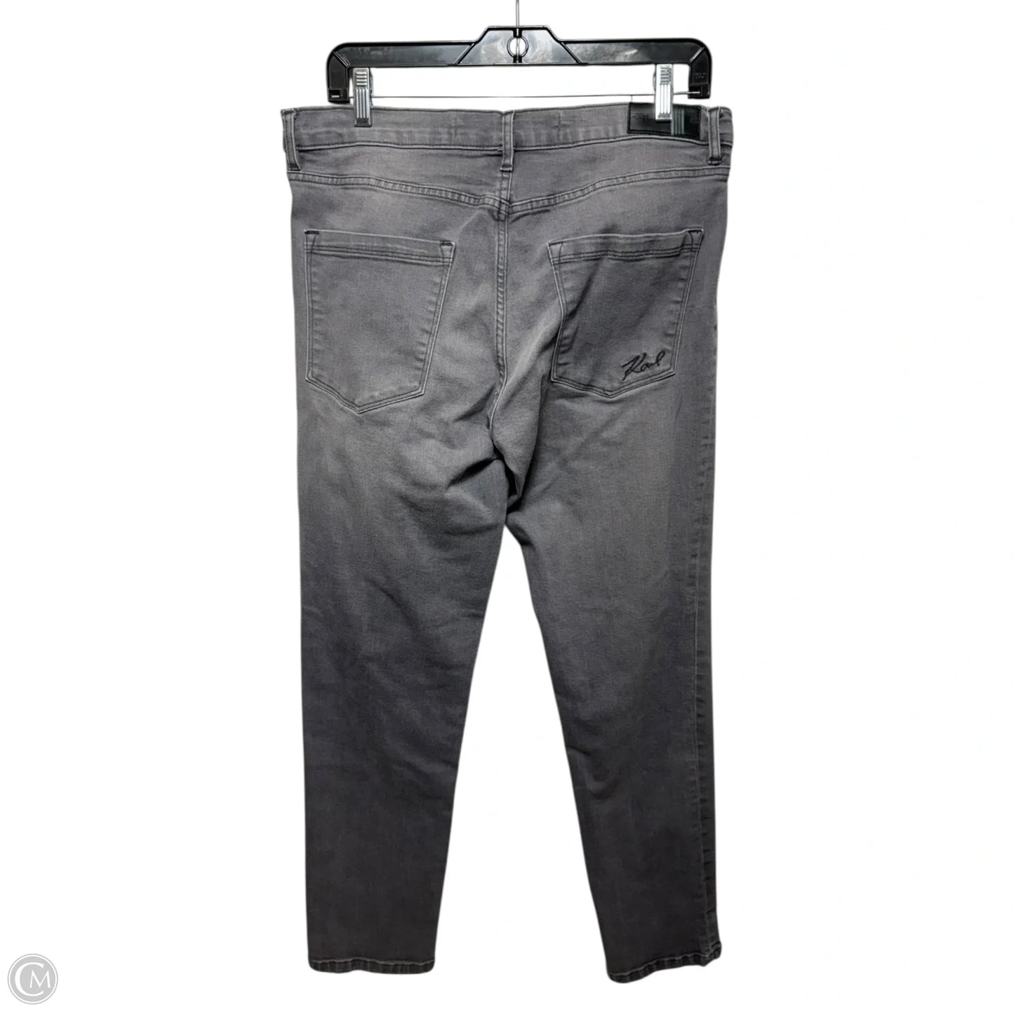 Skinny Jeans Designer By Karl Lagerfeld In Grey, Size: 14