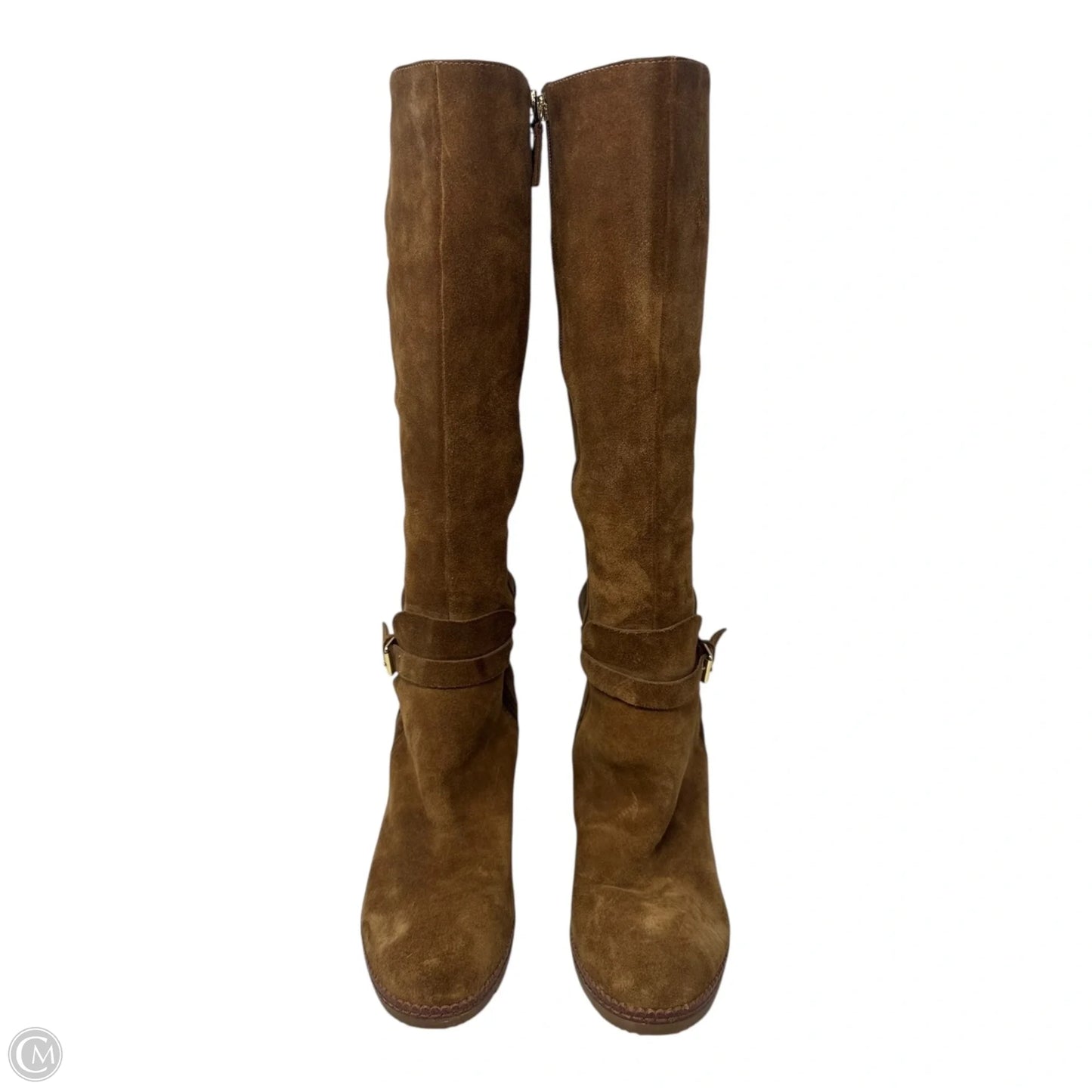 Suede Wedge Boots Designer By Kate Spade In Brown, Size: 8.5
