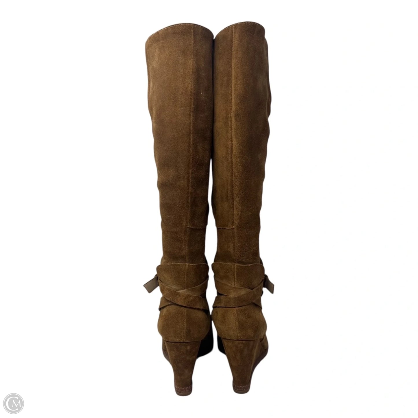 Suede Wedge Boots Designer By Kate Spade In Brown, Size: 8.5