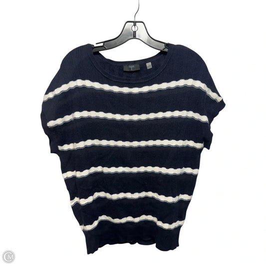 Sweater Short Sleeve By Tahari In Striped Pattern, Size: M