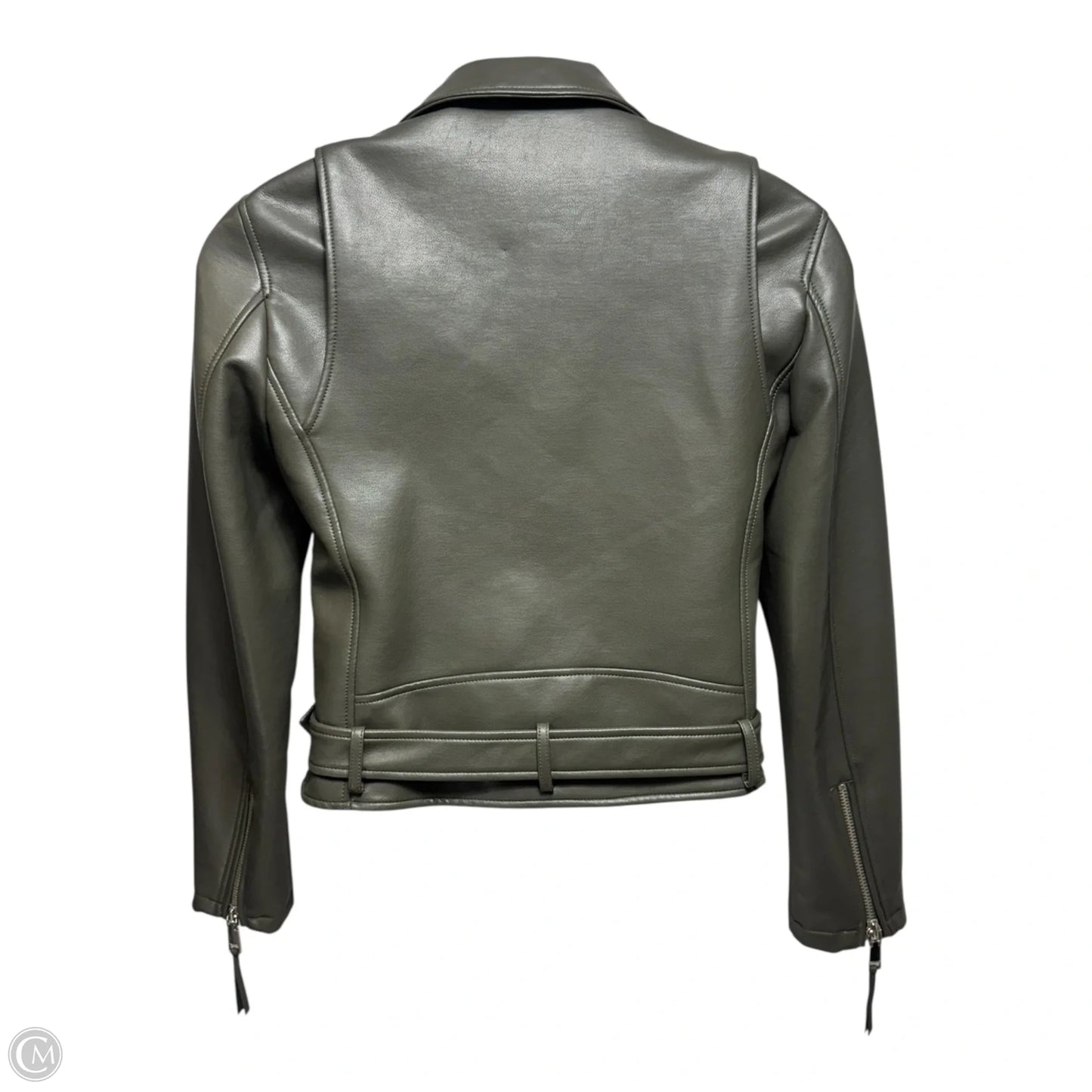 Vegan Leather Moto Jacket By Rebecca Minkoff In Green, Size: M