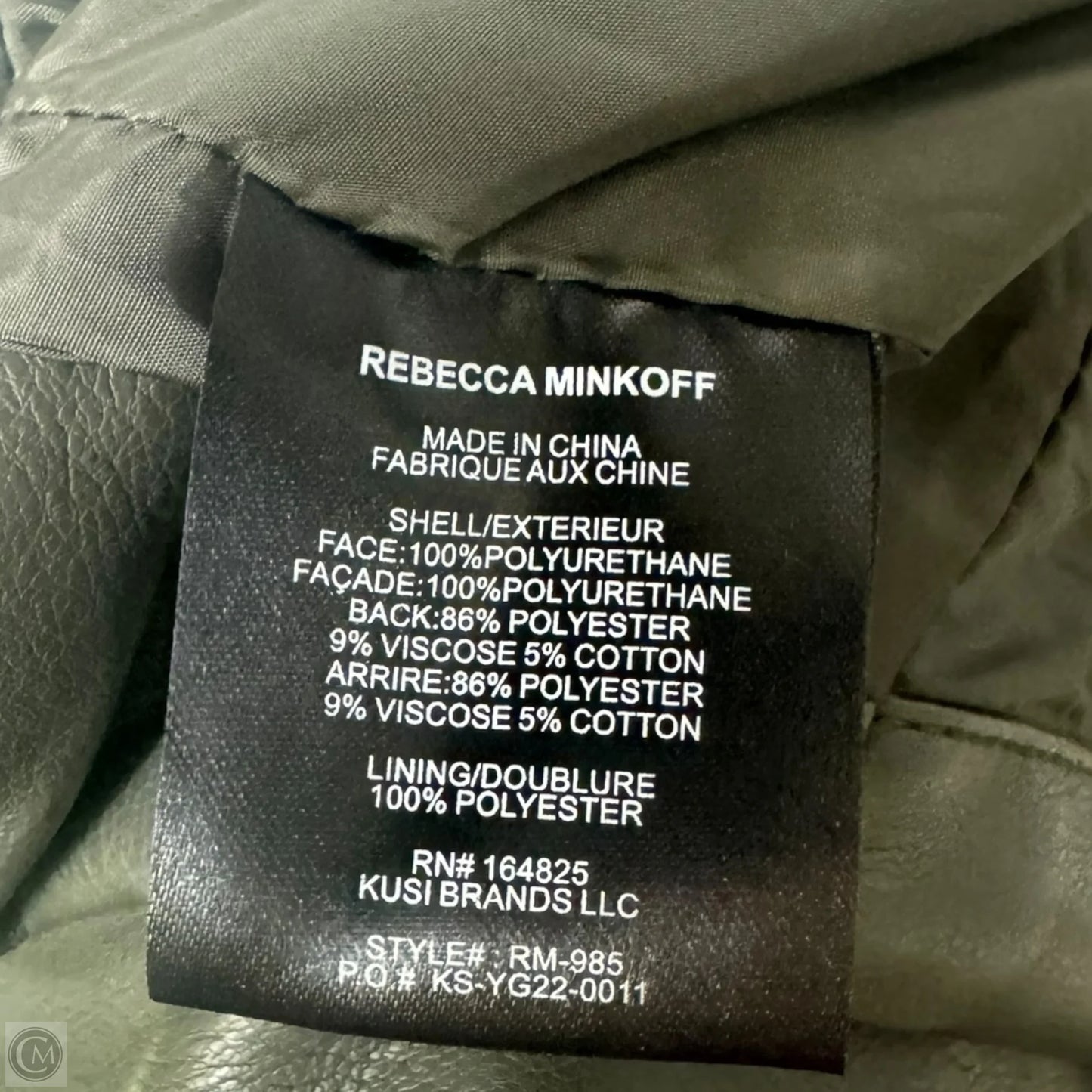 Vegan Leather Moto Jacket By Rebecca Minkoff In Green, Size: M