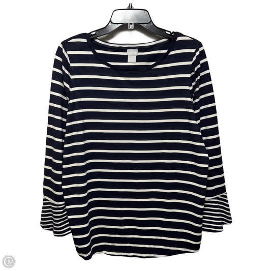 Top Long Sleeve By Chicos In Striped Pattern, Size: L