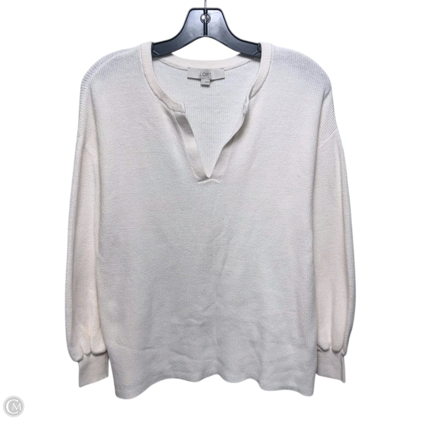 Sweater By Loft In Cream, Size: S