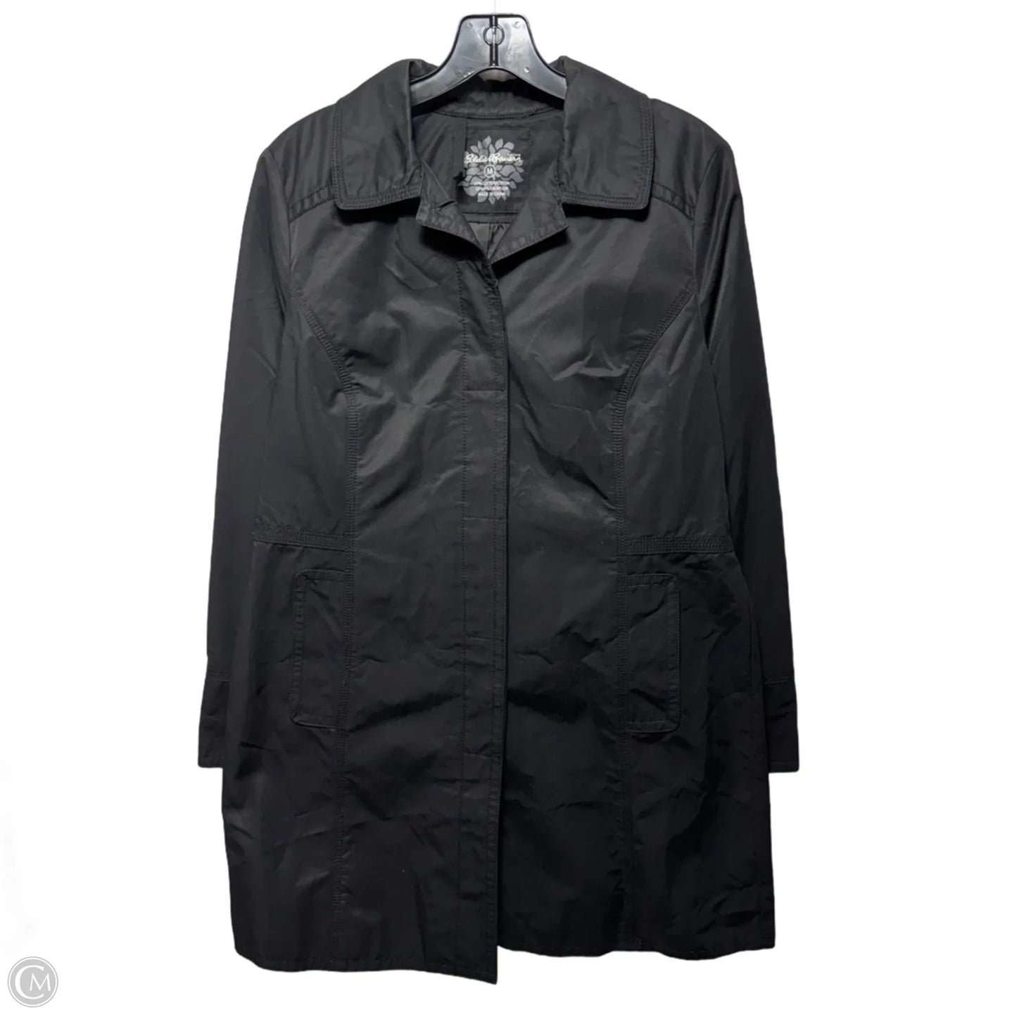 Trench Coat By Eddie Bauer In Black, Size: M