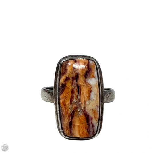 Sterling Silver & Agate Statement Ring, Size: 9