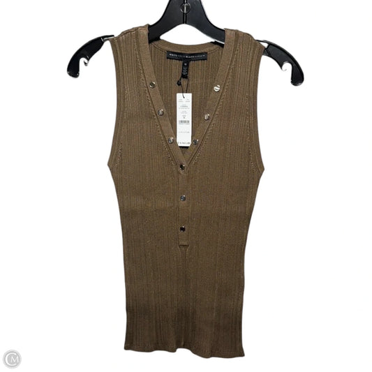 Sleeveless V-Neck Rib Snap Tank Top By White House Black Market In Smoky Topaz, Size: M