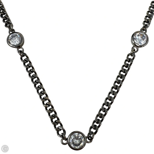 Crystal & Gunmetal Chain Station Necklace By Lisa Freed