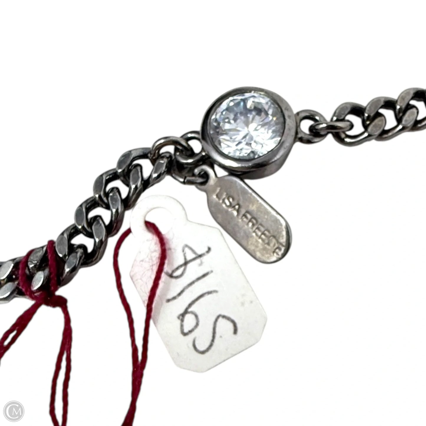 Crystal & Gunmetal Chain Station Necklace By Lisa Freed