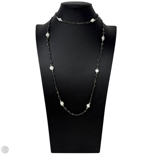 Sterling Silver Pearl & Crystal Station Necklace Other By Cmc