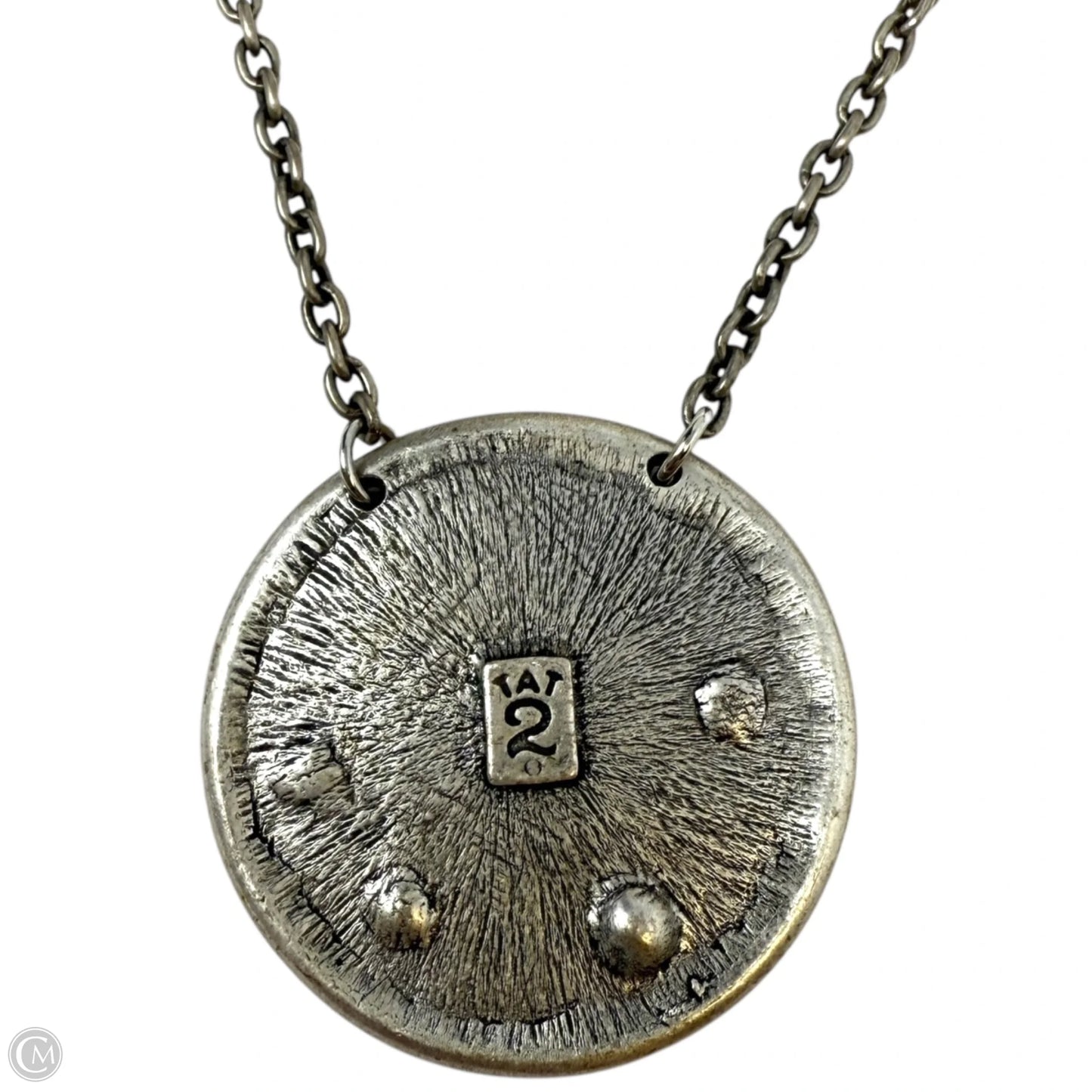 Steampunk Bando Gold Coin Swarovski Crystal Necklace In Sterling Silver By Tat2 Designs