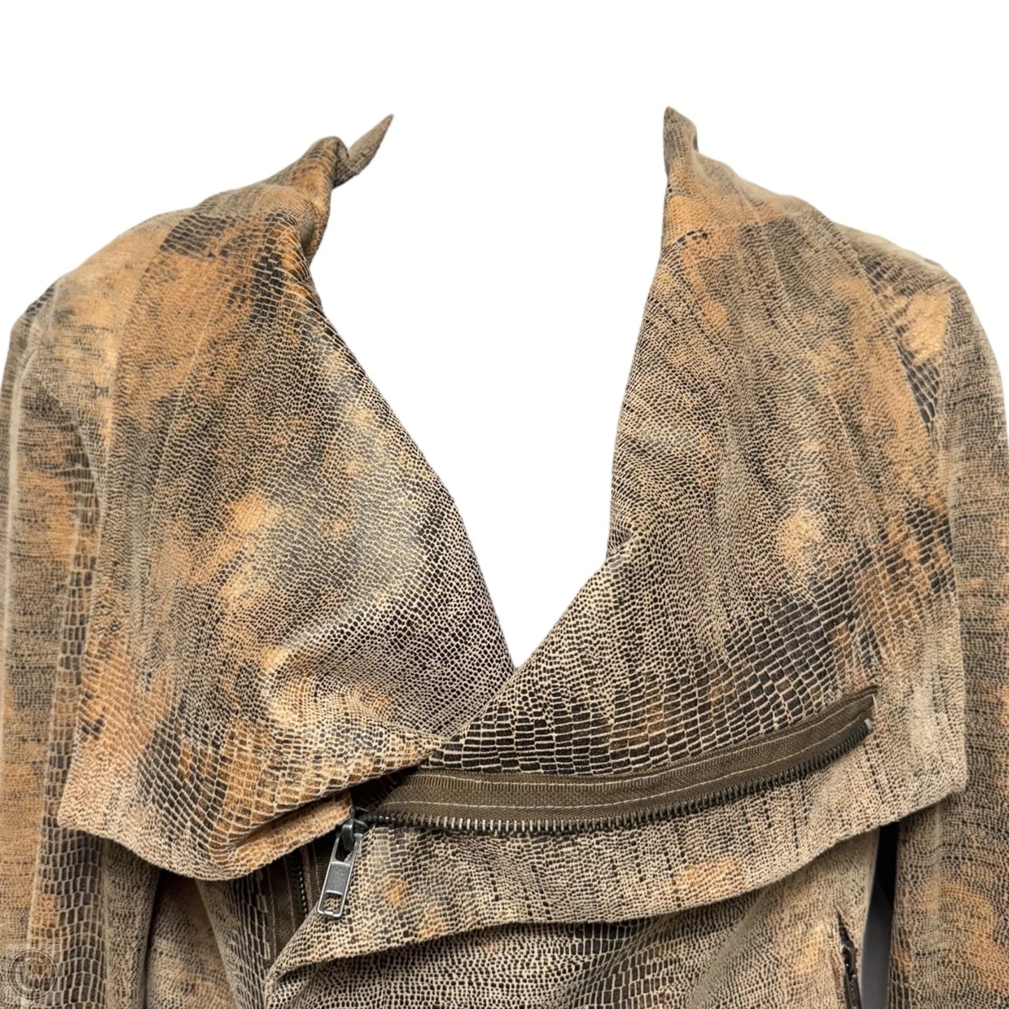 Jacket Moto By SW3 Bespoke In Snakeskin Print, Size: Xs