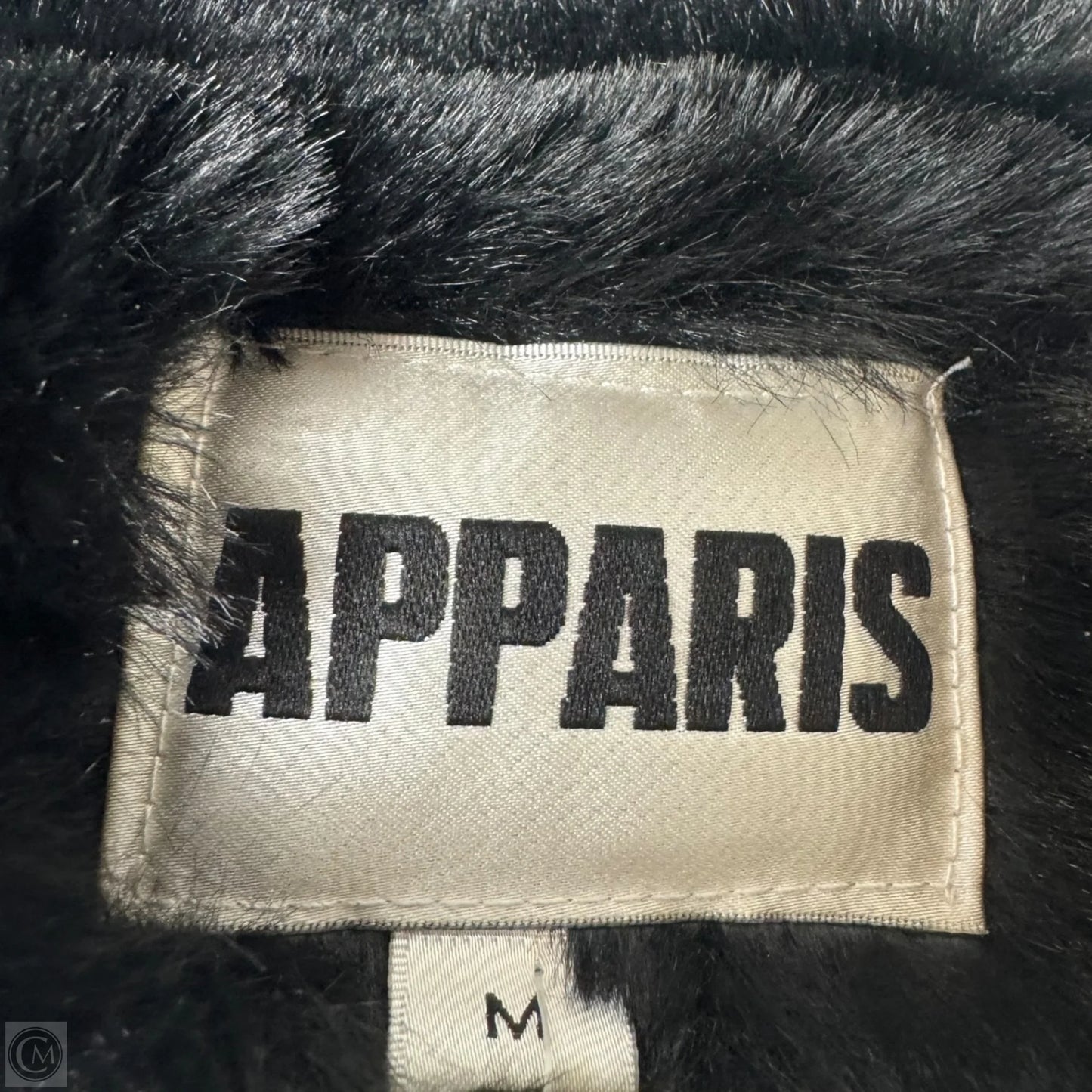 Coat Faux Fur & Sherpa By Apparis In Black, Size: M