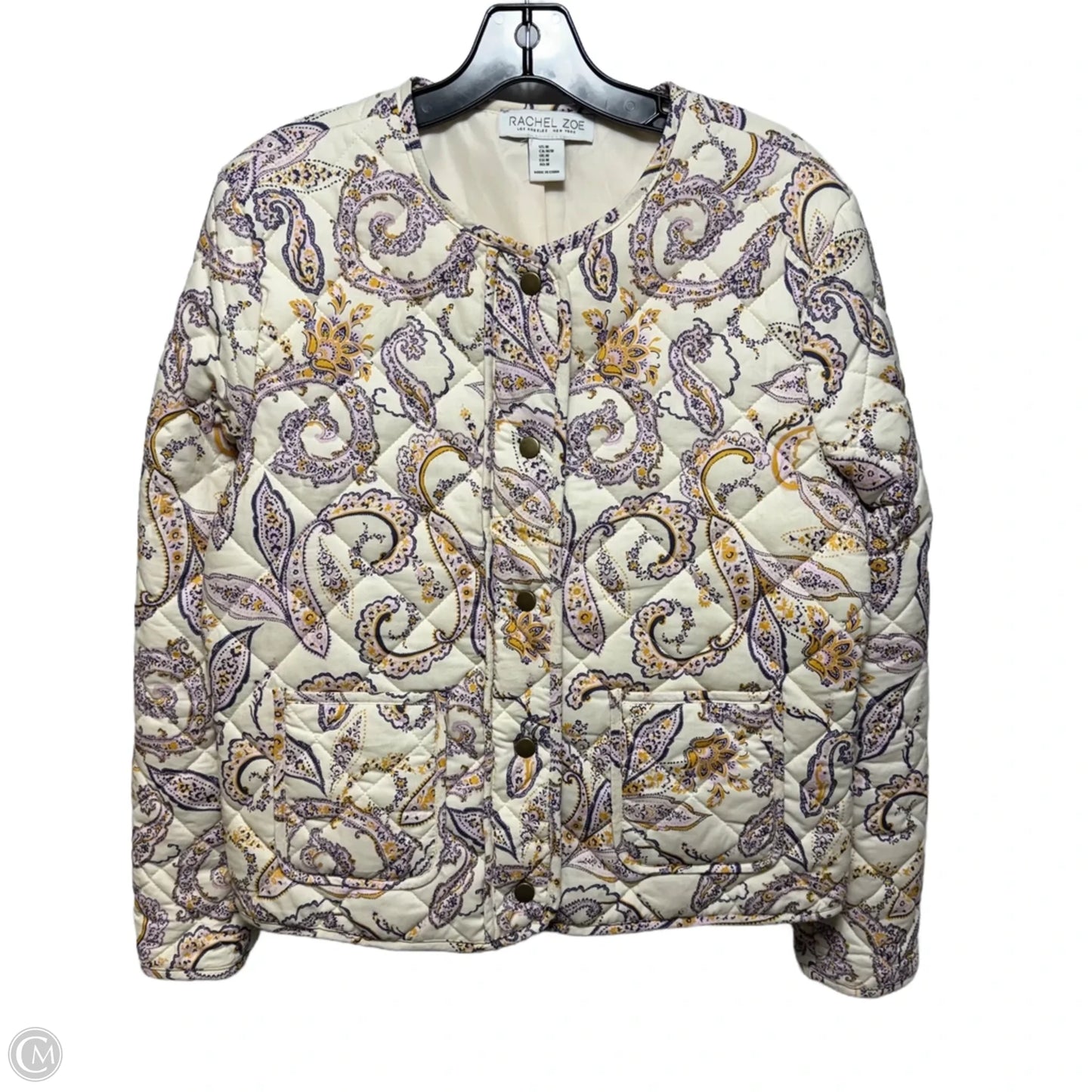 Jacket Puffer & Quilted By Rachel Zoe In Paisley Print, Size: M