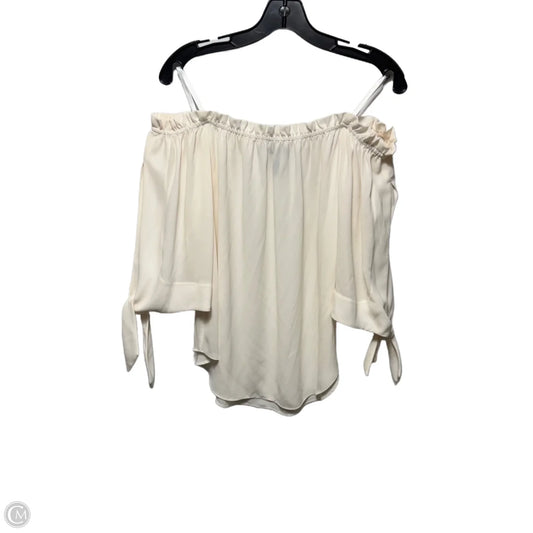 Top Long Sleeve off the shoulder By Bcbg in cream, Size: Small