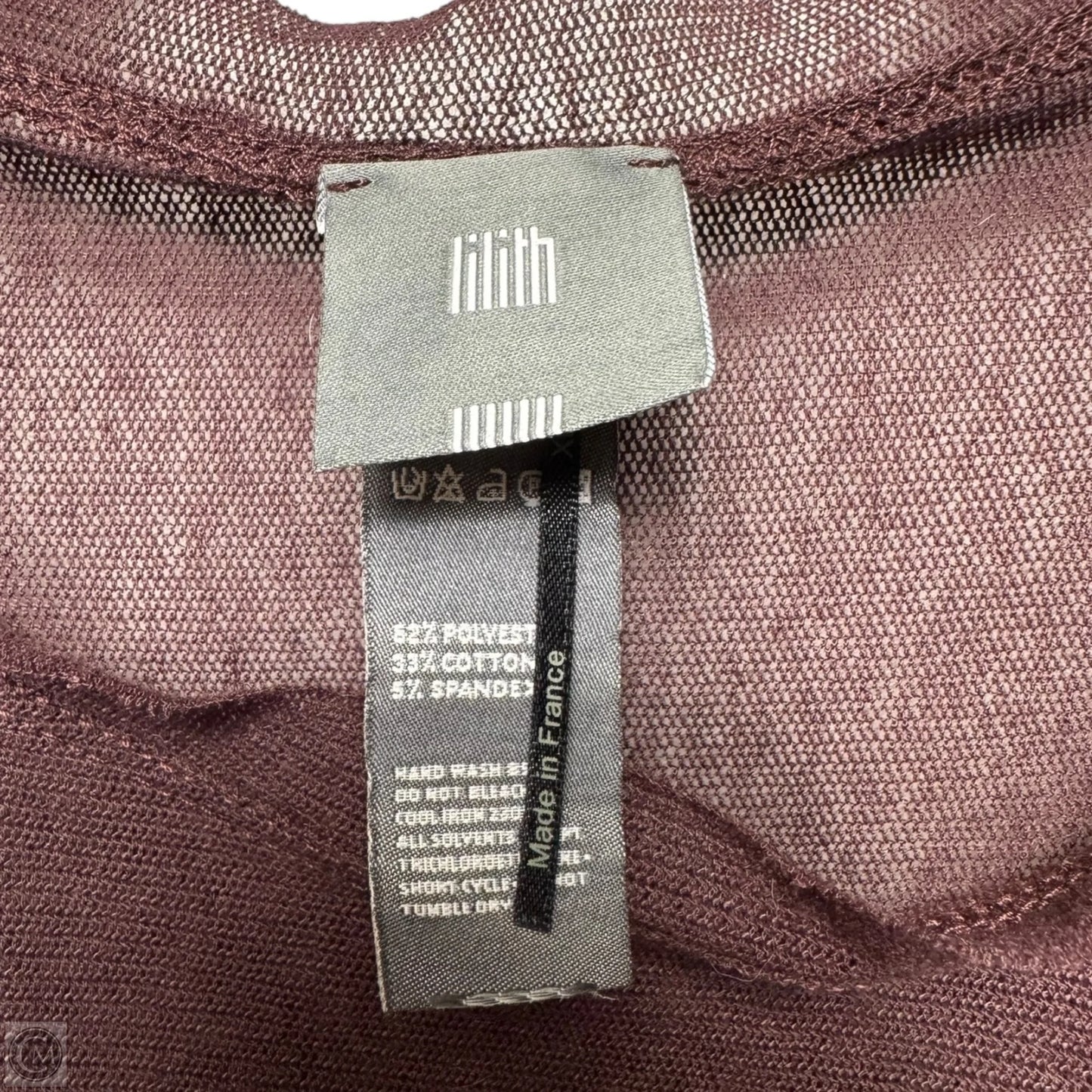 Knit Sheer Top Long Sleeve By Lilith In Brown, Size: Xl