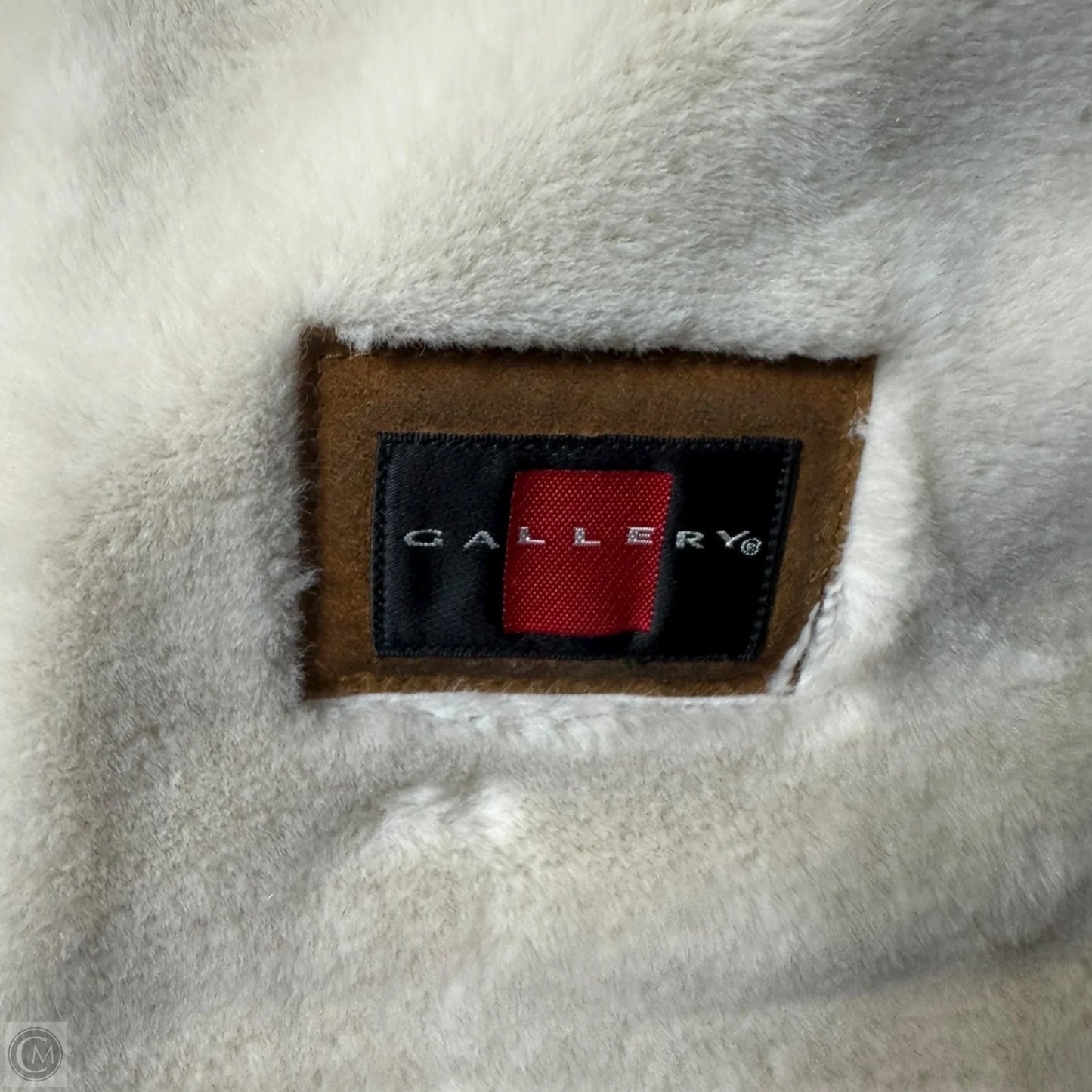 Suede Faux Fur Lined Hooded Coat By Gallery In Tan, Size: S