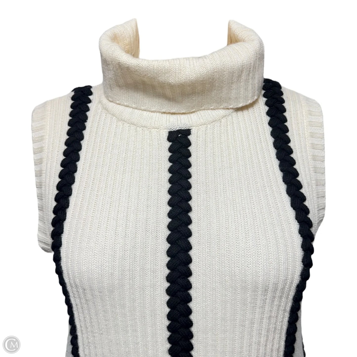 Merino Sleeveless Braid Sweater Designer By Derek Lam In Tan, Size: L