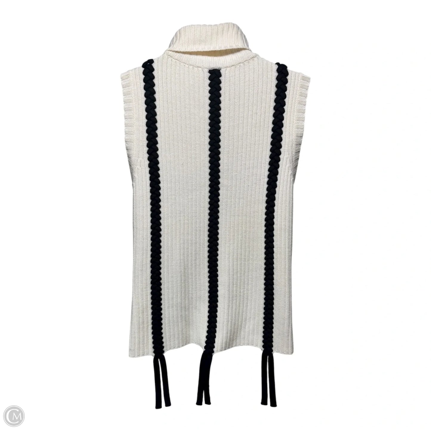 Merino Sleeveless Braid Sweater Designer By Derek Lam In Tan, Size: L