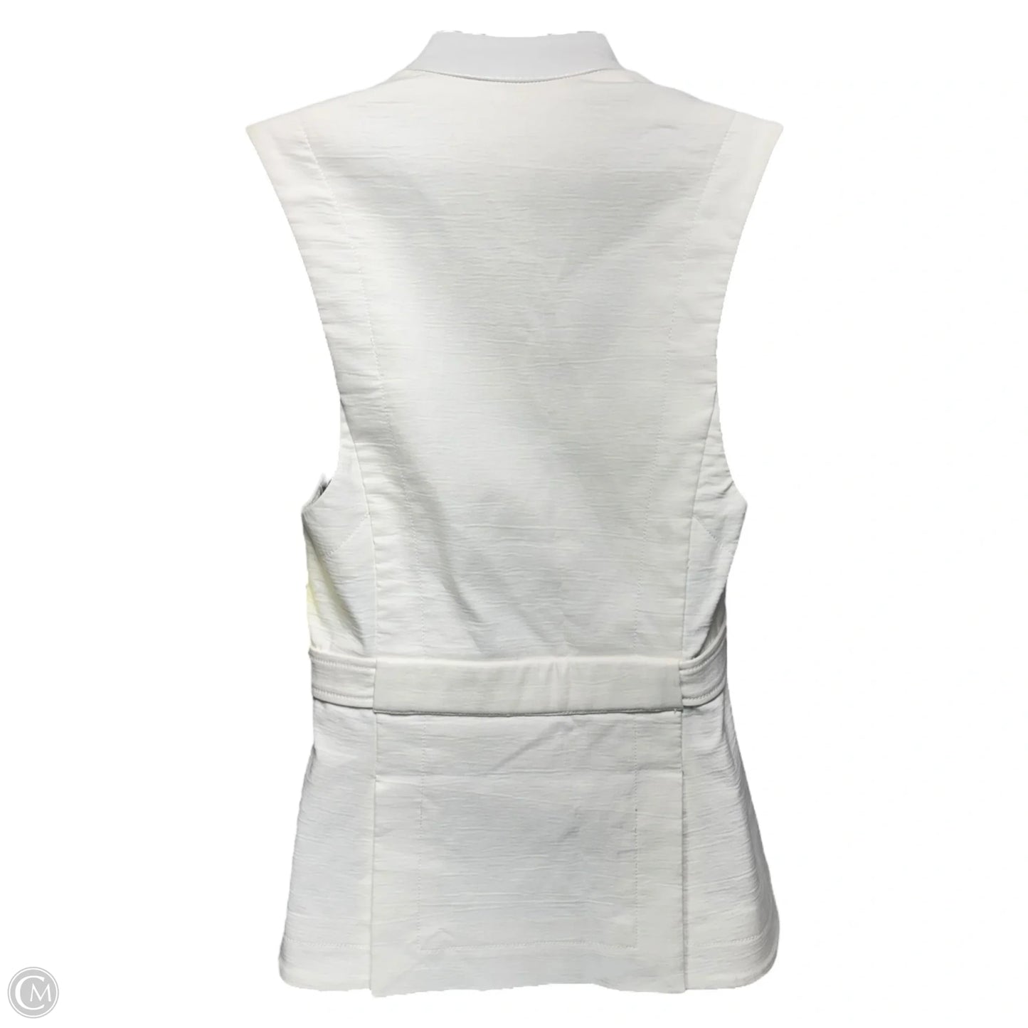 Leather Trim Belted Vest By Helmut Lang In White, Size: XS/S