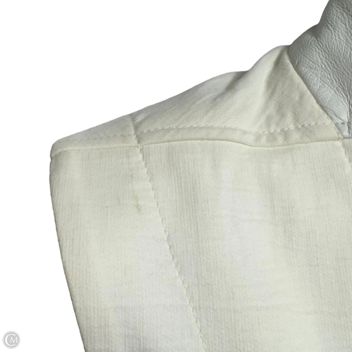 Leather Trim Belted Vest By Helmut Lang In White, Size: XS/S