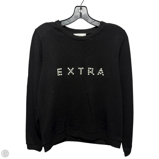 “Extra” Pearl Knit Top Long Sleeve Designer By Milly In Black, Size: L