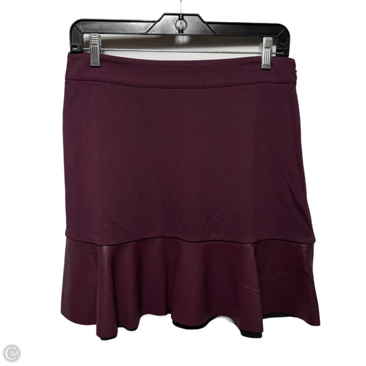 Faux Leather Trim Skirt Mini & Short By Michael By Michael Kors In Maroon, Size: M