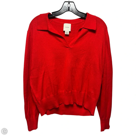 Sweater By Calvin Klein In Red, Size: L