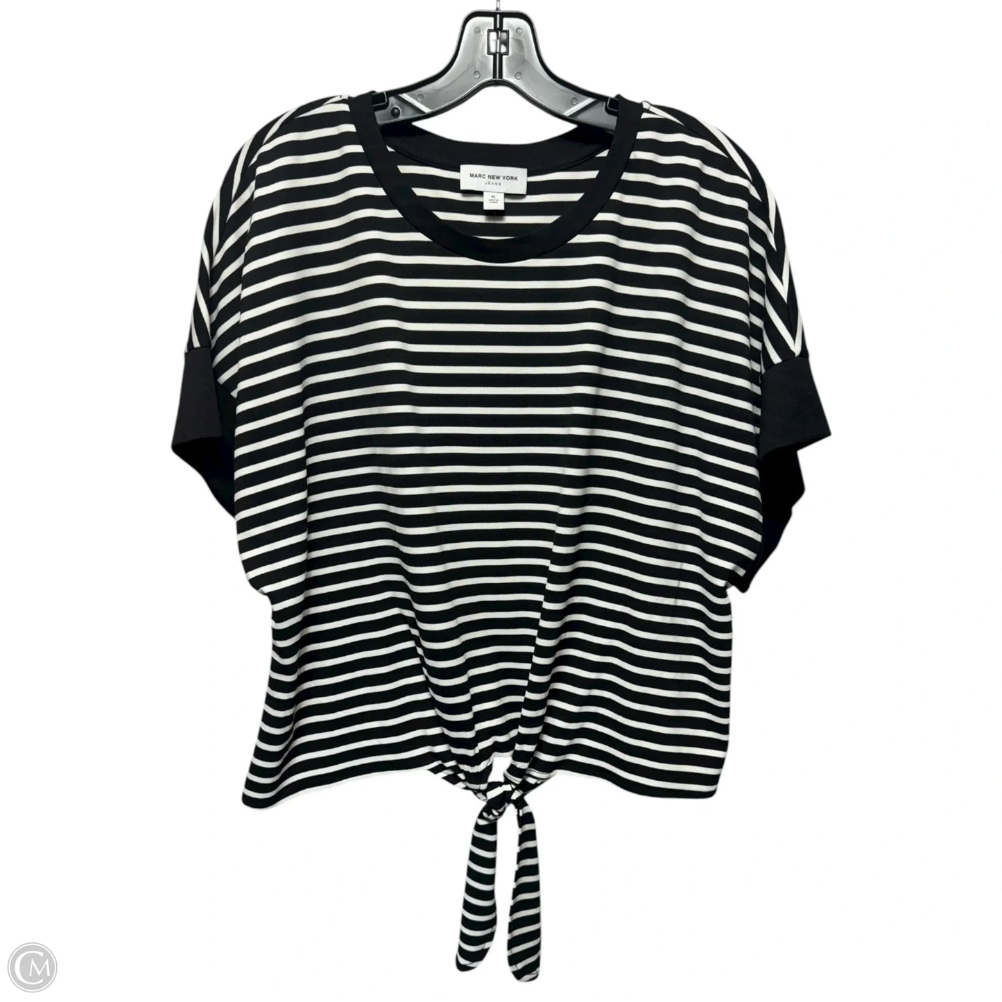 Top Short Sleeve By Mark New York In Striped Pattern, Size: Xl
